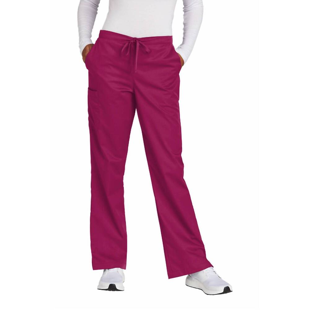 NEW WINK tall workflex flare leg cargo pant in wine